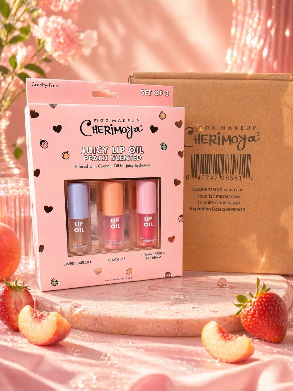 Juicy Lip Oil Set - Pink Peach Scented Trio